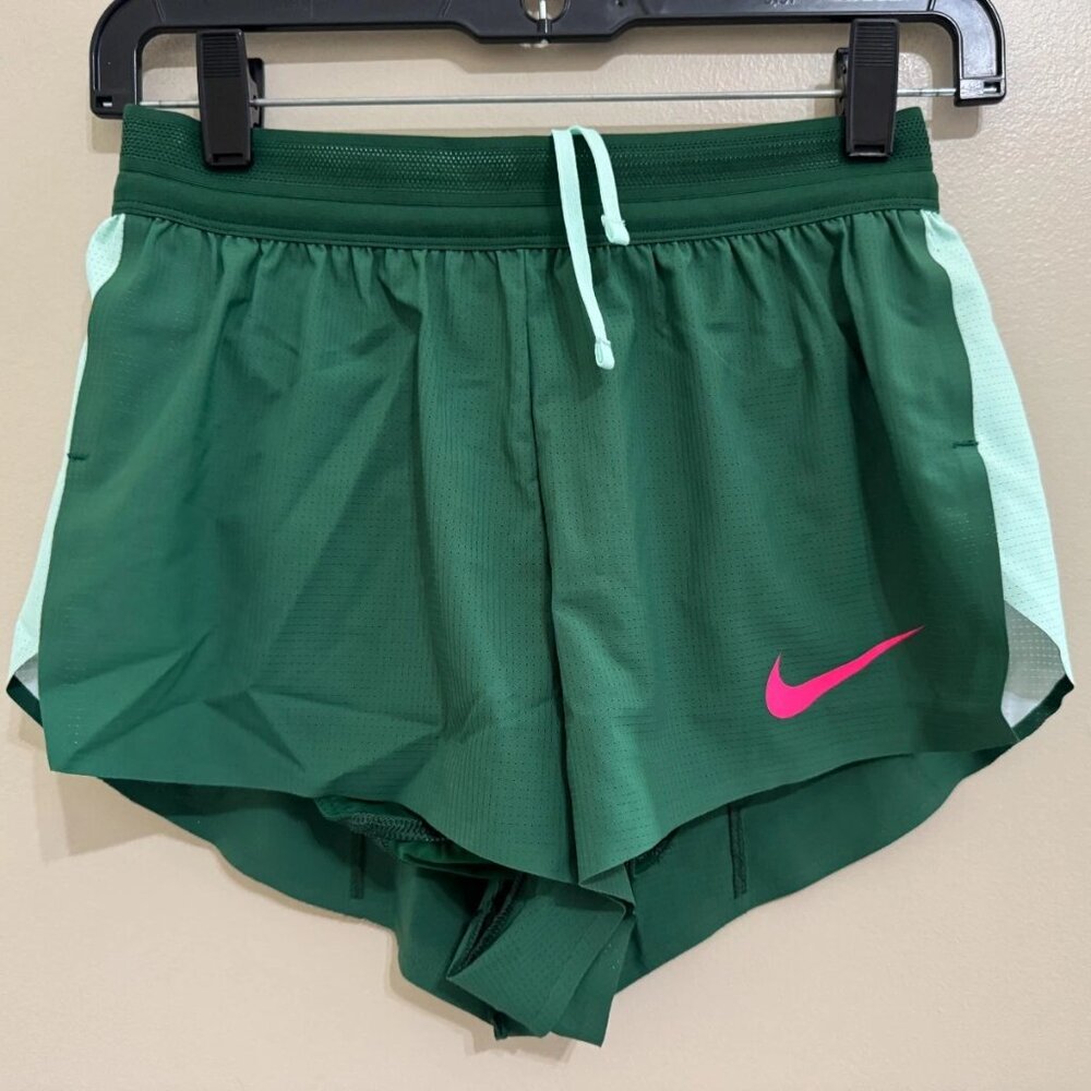 Nike Pro Elite Team 2” Running Shorts Womens M Made In USA Green DX8986-341 NEW